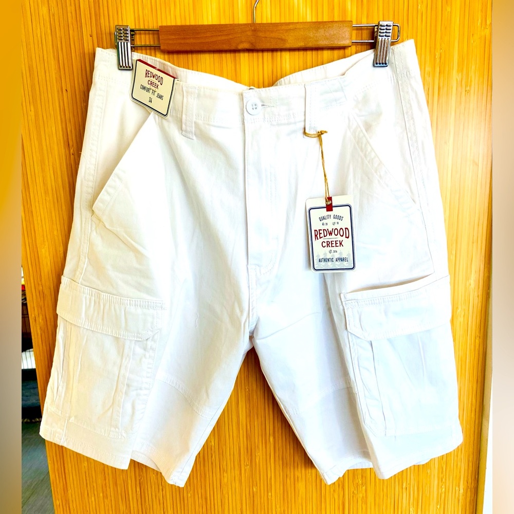 White Cargo Bermuda Shorts NWT